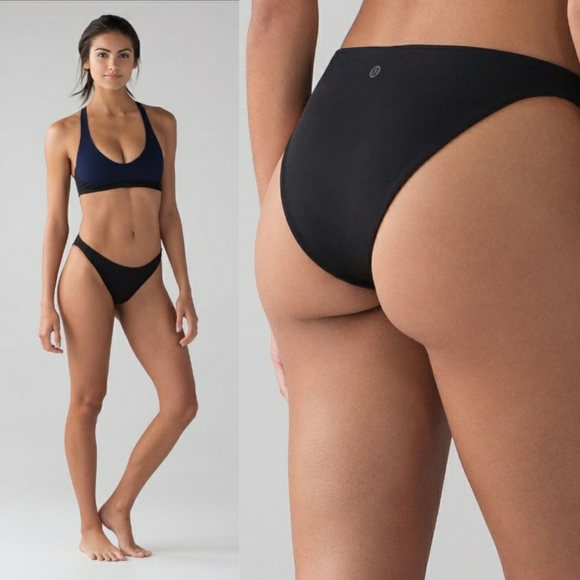 lululemon athletica Other - Lululemon Uncharted Waters Black High Cut Bikini